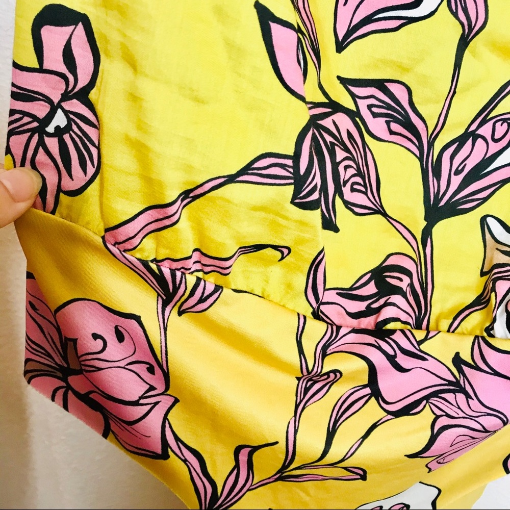 Zara Yellow Floral One Shoulder Ruffle Bodysuit - Picture 10 of 12